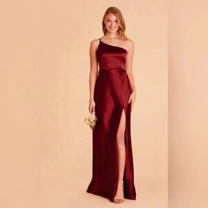 Birdy Grey One Shoulder Burgundy Dress